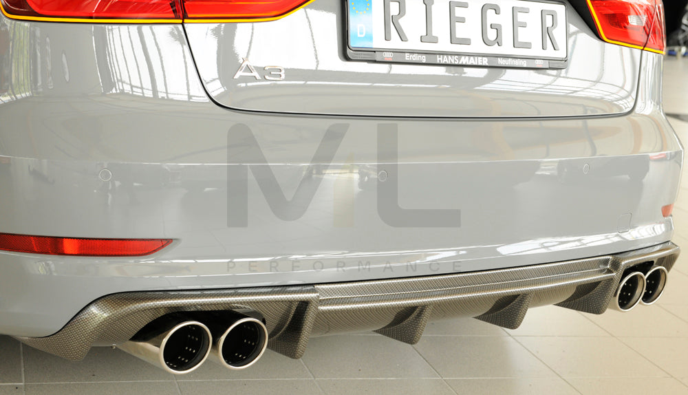 Rieger 00099368 Audi 8V A3 Rear Diffuser 2 | ML Performance UK Car Parts