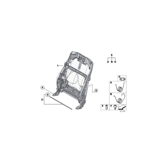 Genuine BMW 52109117545 F02 F03 F04 Backrest Frame, Comfort Seat (Inc. 740dX, 730i & 740Li) | ML Performance UK Car Parts