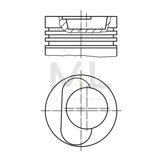 MAHLE ORIGINAL 228 97 20 Piston 128,0 mm, with piston ring carrier, without cooling duct | ML Performance Car Parts