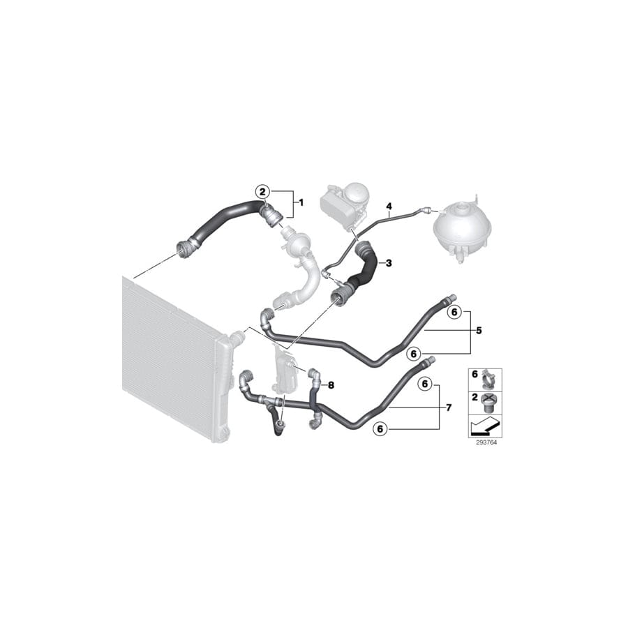 Genuine BMW 17127646158 F25 Coolant Hose (Inc. X3) | ML Performance UK Car Parts