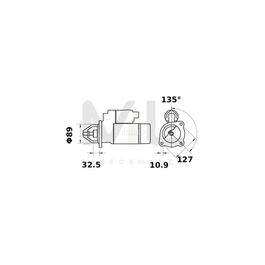 MAHLE ORIGINAL MS 215 Starter motor 12V 2,5kW, Teeth Quant.: 9 | ML Performance Car Parts