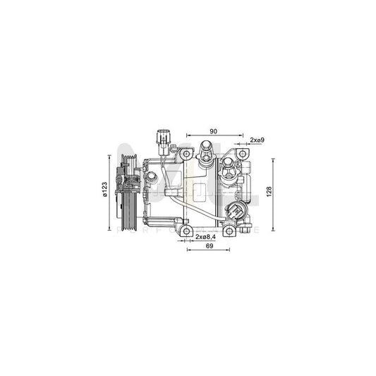MAHLE ORIGINAL ACP 1465 000P Compressor, air conditioning for HYUNDAI i20 PAG 46 YF, Refrigerant: R 1234yf, R 134a | ML Performance Car Parts