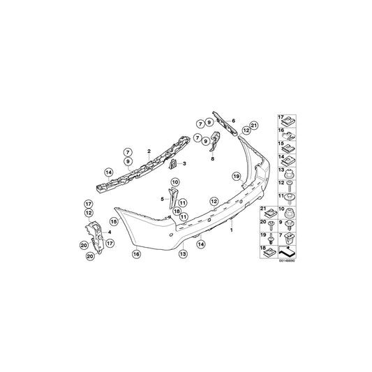 Genuine BMW 51123416947 E83 Bumper Trim Panel, Primed, Rear M (Inc. X3 2.0d, X3 2.5i & X3 2.0i) | ML Performance UK