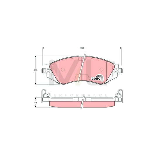 TRW Cotec Gdb3171 Brake Pad Set With Acoustic Wear Warning | ML Performance Car Parts