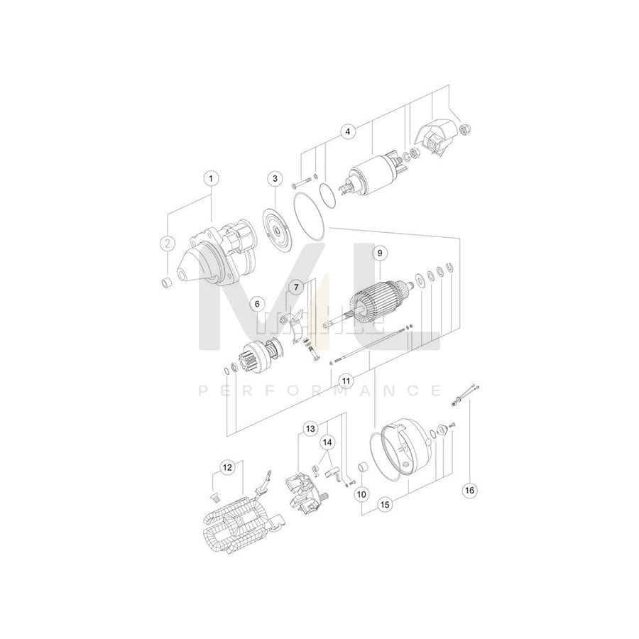 MAHLE ORIGINAL MS 300 Starter motor for MASERATI Indy Coupe 12V 2,7kW, Teeth Quant.: 11 | ML Performance Car Parts