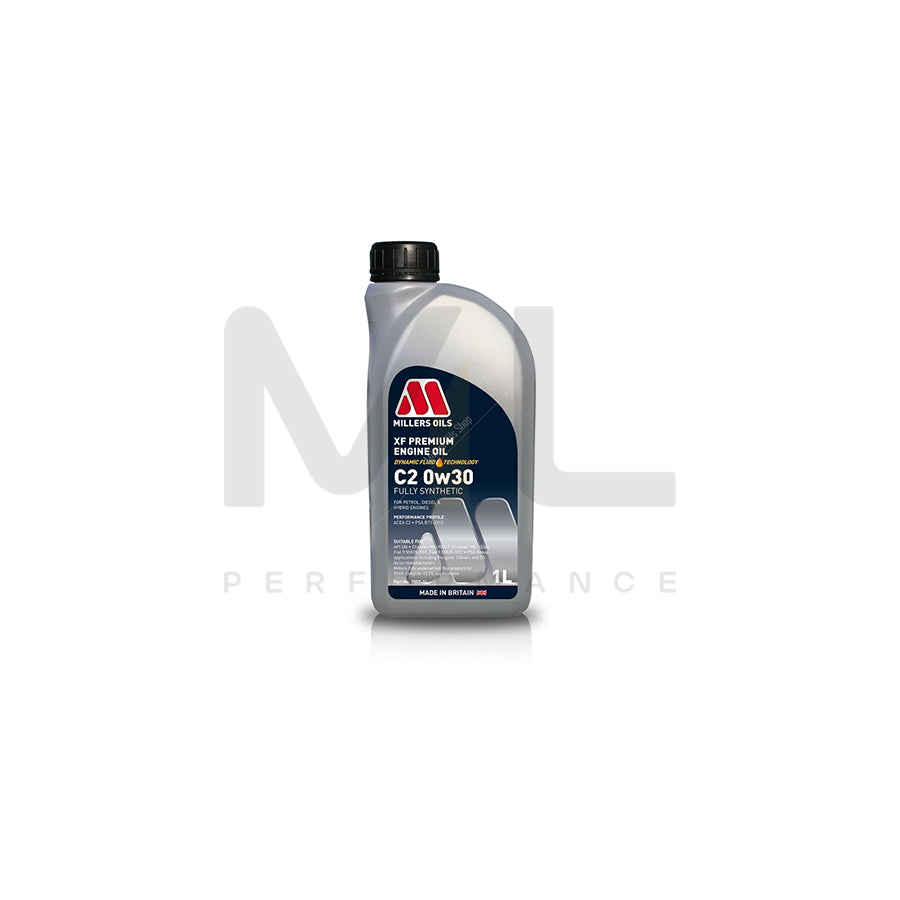 Millers Oils XF Premium C2 0W-30 Fully Synthetic Engine Oil 1l | Engine Oil | ML Car Parts UK | ML Performance