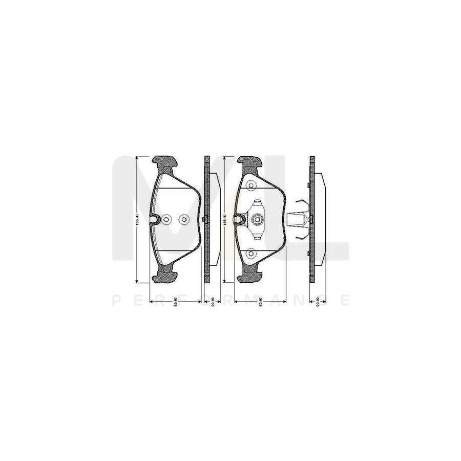 Bosch 0986Tb2848 Brake Pad Set Excl. Wear Warning Contact, With Accessories  | ML Performance Car Parts