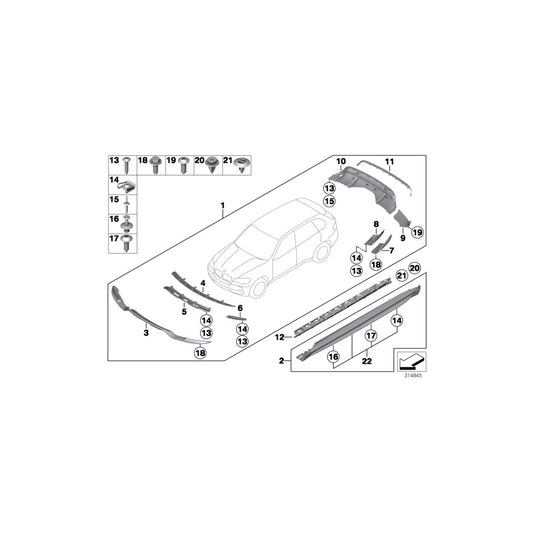 Genuine BMW 51122182370 E70 Side Section, Bumper, Rear Right (Inc. X5 40dX, X5 35iX & X5 50iX) | ML Performance UK