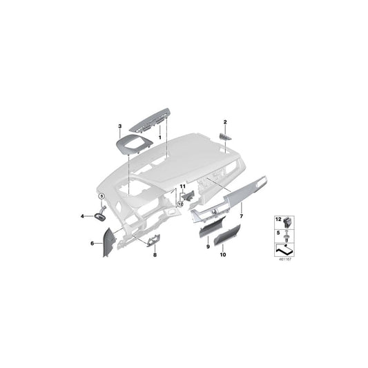 Genuine BMW 51459262980 F46 F45 Trim Panel, I-Panel, Outer Right AIRBAG ON/OFF (Inc. 218d, 214d & 220i) | ML Performance UK Car Parts