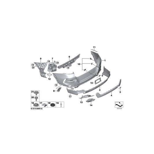 Genuine BMW 51127425447 G06 Mount, Bumper Rear Left (Inc. X6 30dX, X6 40iX & X6 40i) | ML Performance UK