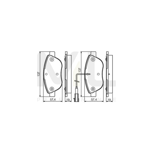 Bosch 0986495086 Brake Pad Set Incl. Wear Warning Contact, With Anti-Squeak Plate, With Mounting Manual BP1512 | ML Performance Car Parts