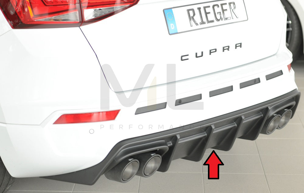 Rieger 00027045 SEAT 5FP Ateca Cupra Rear Diffuser 1 | ML Performance UK Car Parts