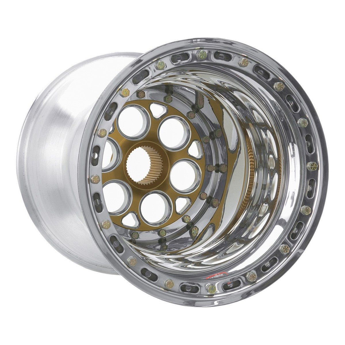 Weld 735-51525 Magnum Sprint Wheel 15x15 42-Spline ET0 BS5 Gold Center - Polished Shell
