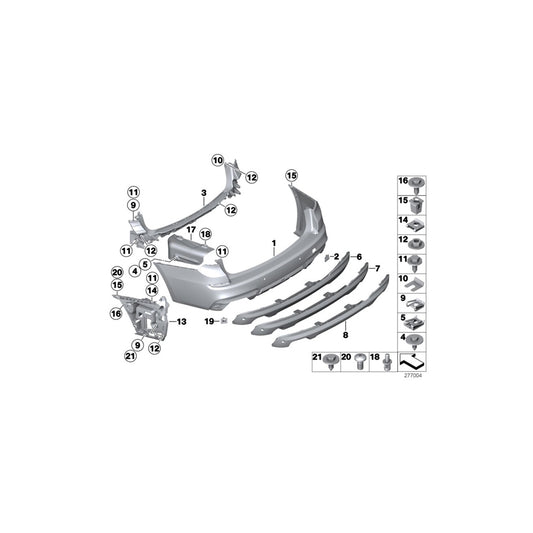 Genuine BMW 51128056128 F07 Cover, Bumper, Rear M (Inc. 550iX 4.4, 550iX 4.0 & 550iX) | ML Performance UK