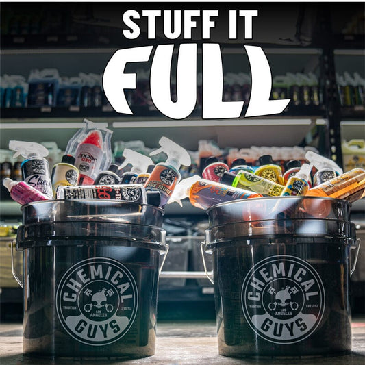 Chemical Guys Heavy Duty Ultra Clear Detailing Bucket, 4.25 Gal, Smoked Obsidian Black | ML Performance UK Car Parts