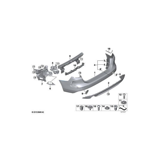 Genuine BMW 51127490940 F44 Cover, Bumper, Rear Right (Inc. 228iX, 218i & 220d) | ML Performance UK