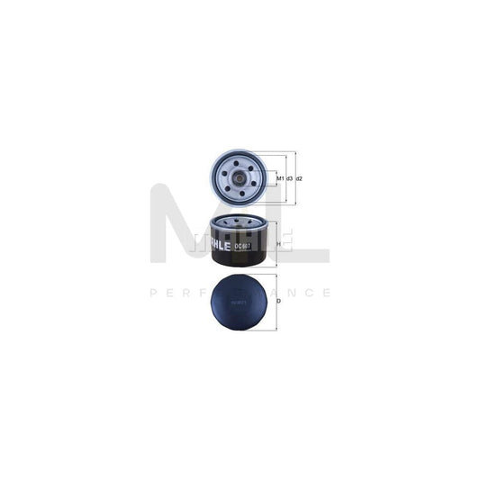 MAHLE ORIGINAL OC 607 Oil Filter Spin-on Filter, with one anti-return valve | ML Performance Car Parts