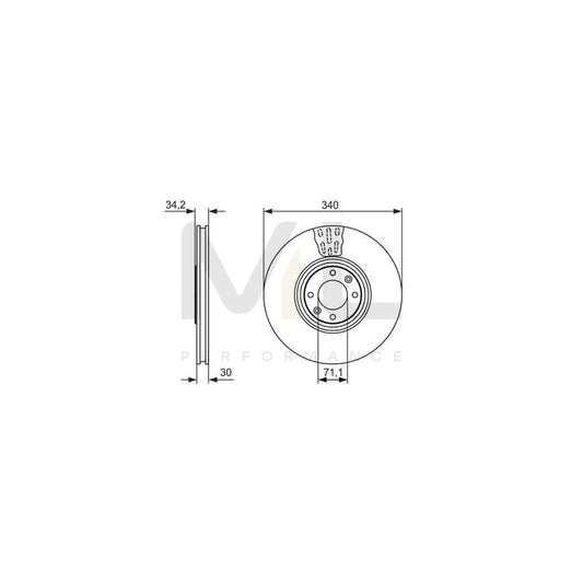 BOSCH 0 986 479 093 Brake Disc Vented, Oiled, Alloyed / High-carbon, with bolts/screws | ML Performance Car Parts