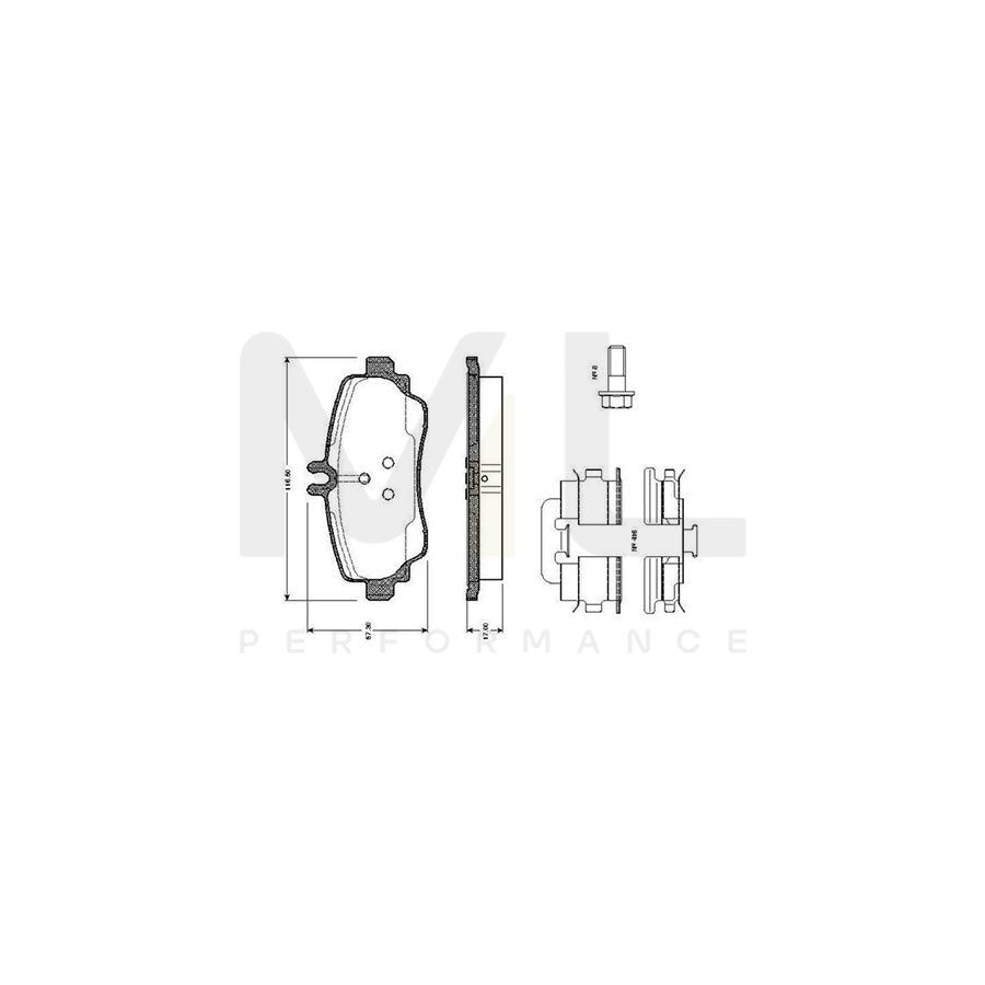 Bosch 0986Tb2322 Brake Pad Set Excl. Wear Warning Contact, With Bolts, With Accessories  | ML Performance Car Parts