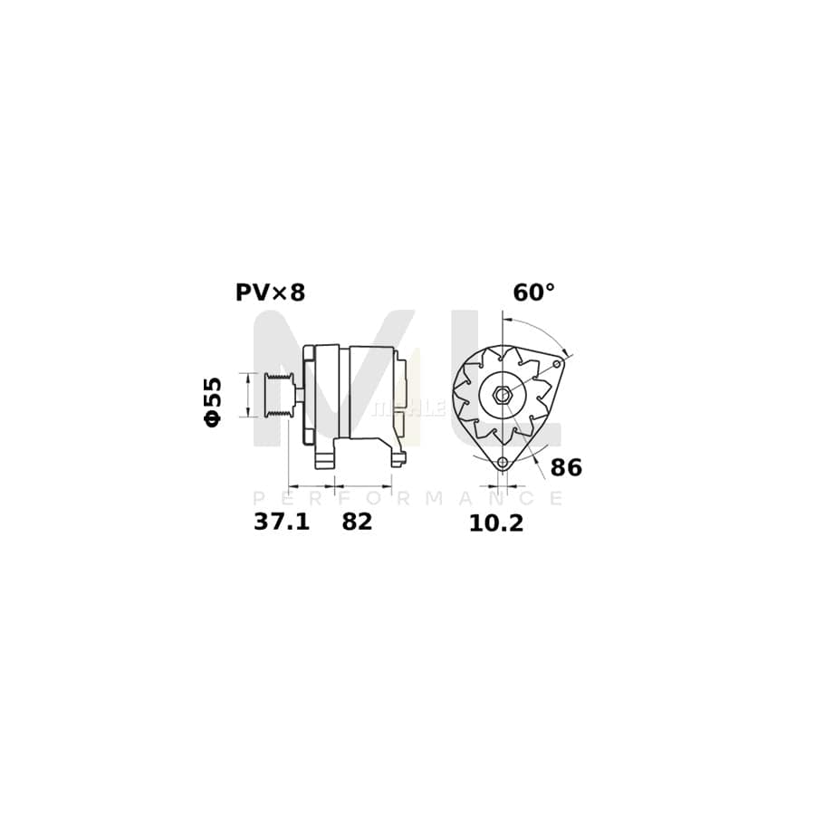 MAHLE ORIGINAL MG 296 Alternator 14V, 70A | ML Performance Car Parts