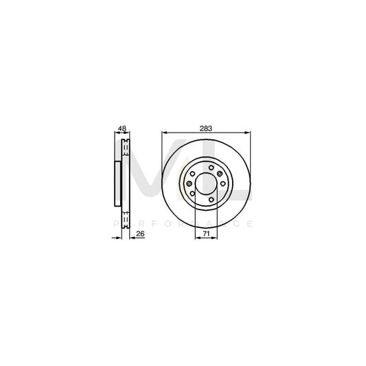 BOSCH 0 986 478 732 Brake Disc for PEUGEOT 607 Saloon Internally Vented, Vented, Coated, High-carbon | ML Performance Car Parts