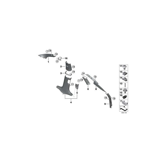 Genuine BMW 51438073699 G32 Left Column A Cover ANTHRAZIT (Inc. 630i, 630iX & 630dX) | ML Performance UK Car Parts