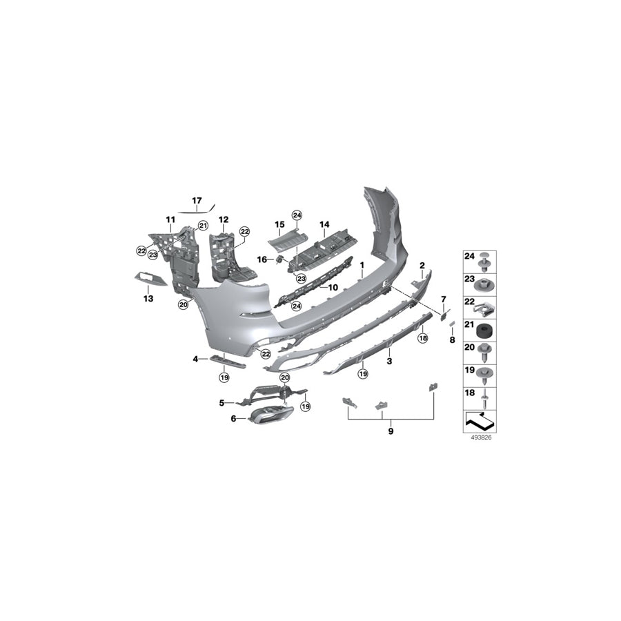 Genuine BMW 51128091037 G05 Support, Bumper, Rear Left (Inc. X5 30iX, X5 40i & X5 40iX) | ML Performance UK