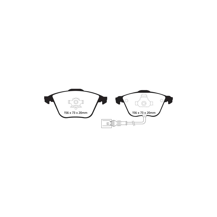 EBC PDKF2107 VW Mk6 Ultimax Front Brake Pad & Plain Disc Kit - TRW Caliper 2 | ML Performance UK Car Parts