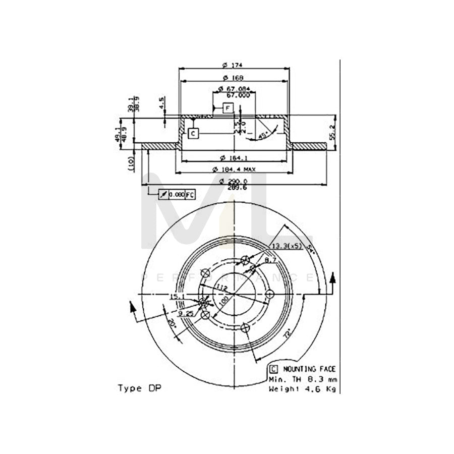 BREMBO MAX LINE 08.7211.76 Brake Disc Slotted, Solid, Coated, High-carbon, with bolts/screws | ML Performance Car Parts