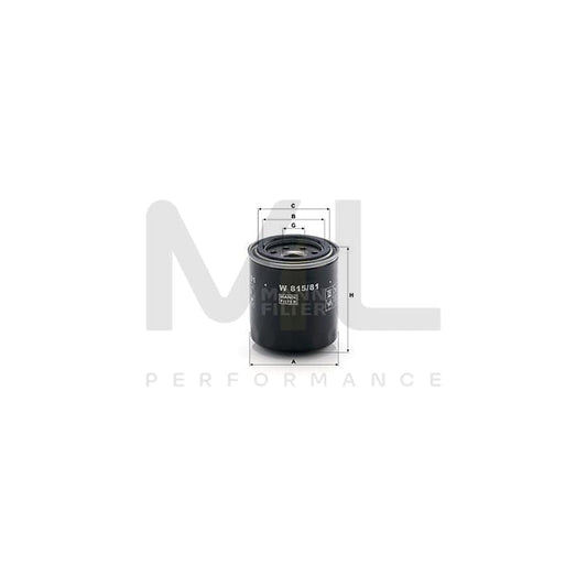 MANN-FILTER W 815/81 Oil Filter Spin-on Filter, with one anti-return valve | ML Performance Car Parts