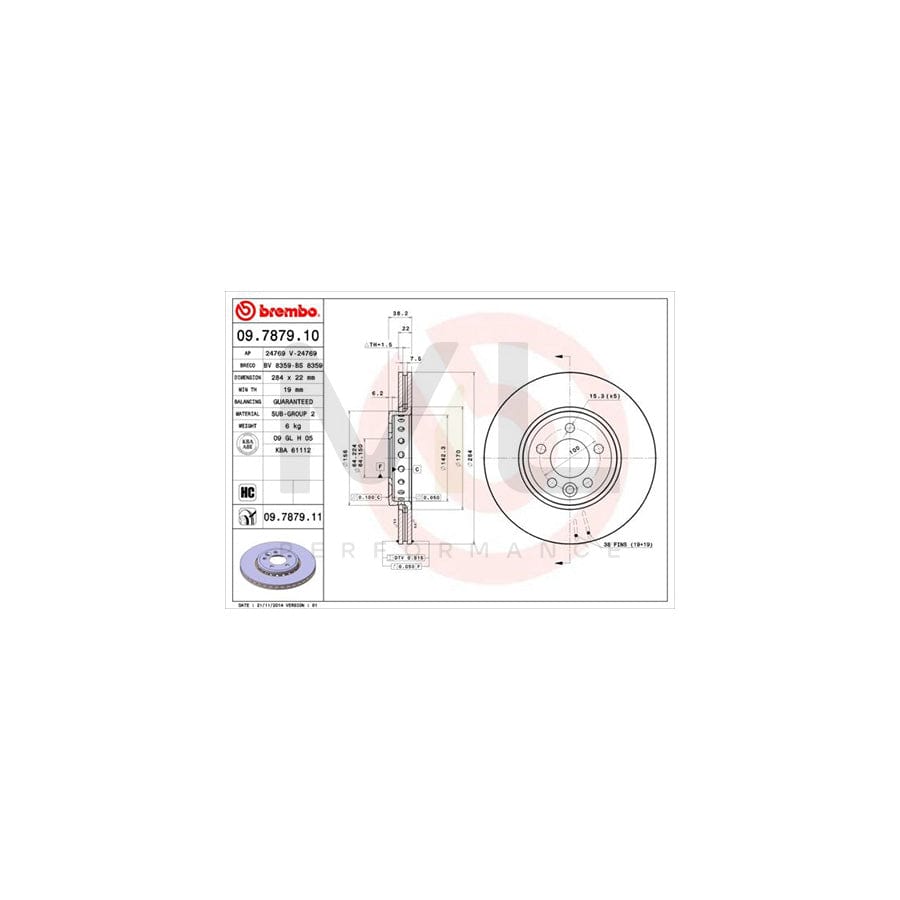 BREMBO 09.7879.10 Brake Disc Internally Vented | ML Performance Car Parts