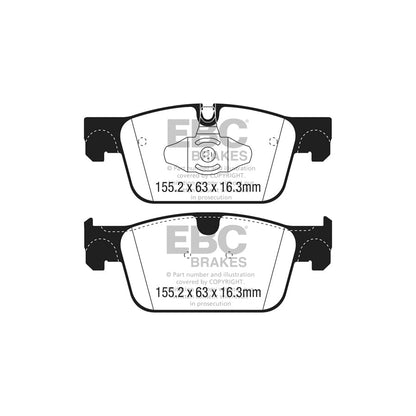 EBC PD03KF1541 Volvo Yellowstuff Front Brake Pad & Plain Disc Kit - ATE Caliper 2 | ML Performance UK Car Parts