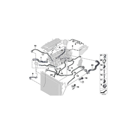 Genuine BMW 17128602651 G12 G31 G30 Line, Coolant Pump- Expansion tank-charge air cooler (Inc. 640iX, 740LiX & 640i) | ML Performance UK Car Parts
