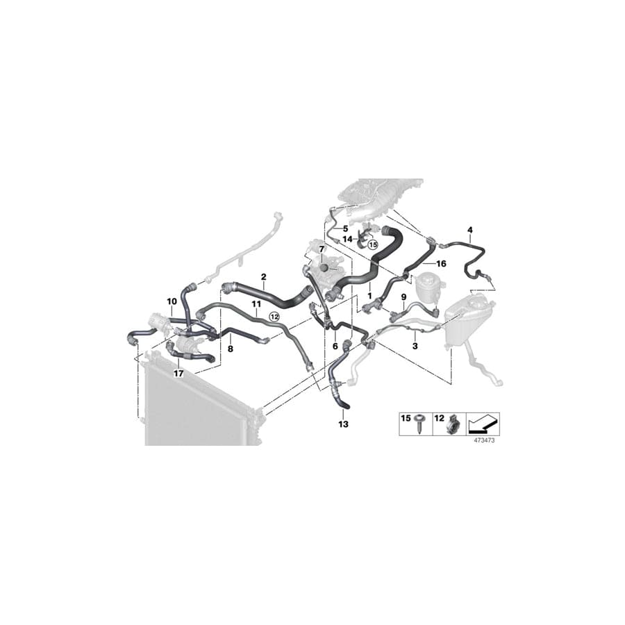 Genuine BMW 17128602626 G12 G11 G30 Hose For Electric Coolant Pump  (Inc. 740eX, 740LeX & 530e) | ML Performance UK Car Parts