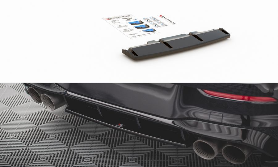 Maxton Design VW-GO-8-R-RD1T Central Rear Splitter Volkswagen Golf R MK8 | ML Performance UK Car Parts