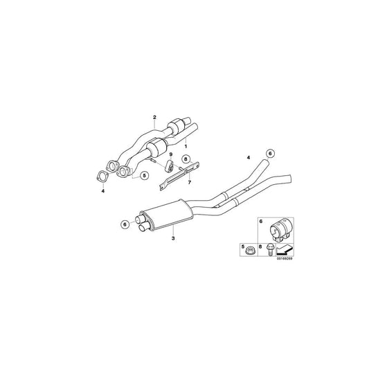 Genuine BMW 18307576341 E71 Center Muffler (Inc.  & X6 35iX) | ML Performance UK Car Parts