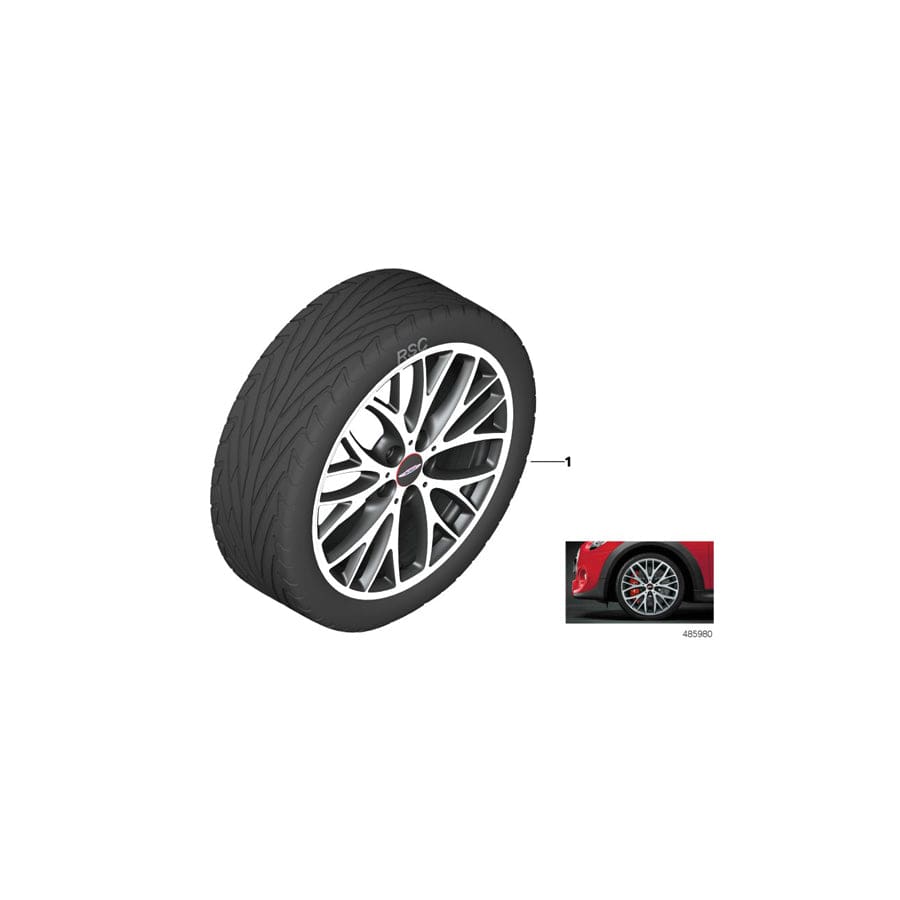 Genuine BMW Mini 36112287935 F56 F55 Compl. Set Of Black Summer Wheels 205/40R18 86W (Inc. One First, Cooper S & Cooper SD) | ML Performance UK Car Parts