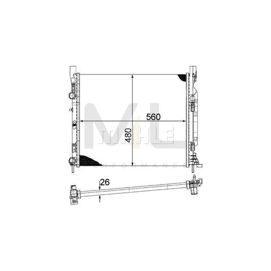 MAHLE ORIGINAL CR 1155 000P Engine radiator for RENAULT KANGOO Mechanically jointed cooling fins, Manual Transmission | ML Performance Car Parts
