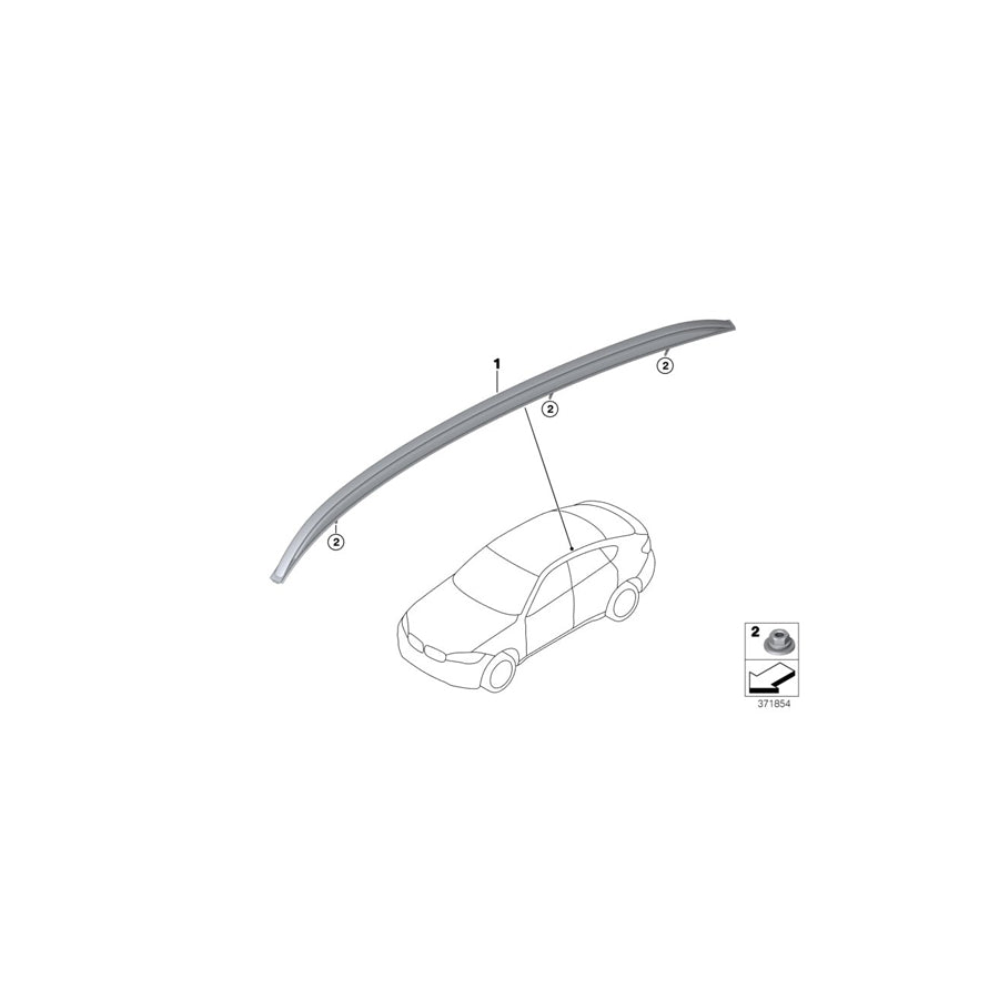 Genuine BMW 51137333532 Roof Rail, Silver, Satin-Finish, Right (Inc. X6 28iX, X6 M & X6 35i) | ML Performance UK