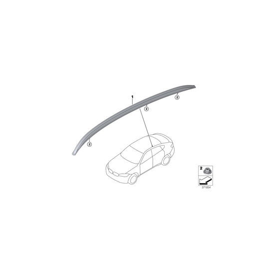 Genuine BMW 51137333532 Roof Rail, Silver, Satin-Finish, Right (Inc. X6 28iX, X6 M & X6 35i) | ML Performance UK