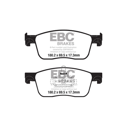 EBC DP22308 Citroen Opel Peugeot Toyota Greenstuff Front Brake Pads - TRW Caliper 2 | ML Performance UK Car Parts