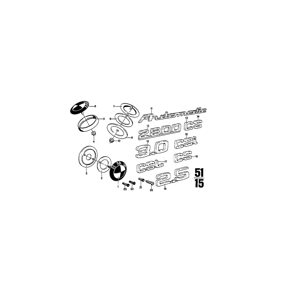 Genuine BMW 51141810790 Emblem ''S'' (Inc. 2800CS & 3.0CS) | ML Performance UK