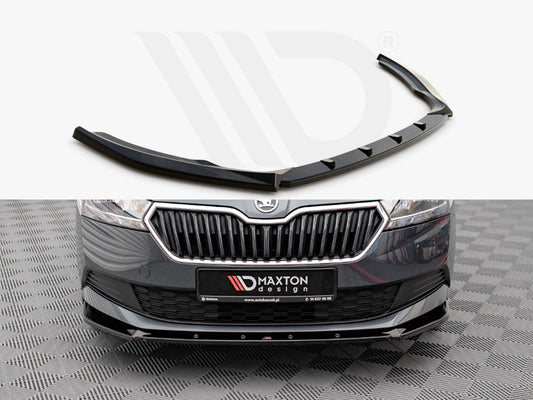 Maxton Design SK-FA-3F-K-FD1T Front Splitter Skoda Fabia MK3 Facelift (2019-) | ML Performance UK Car Parts