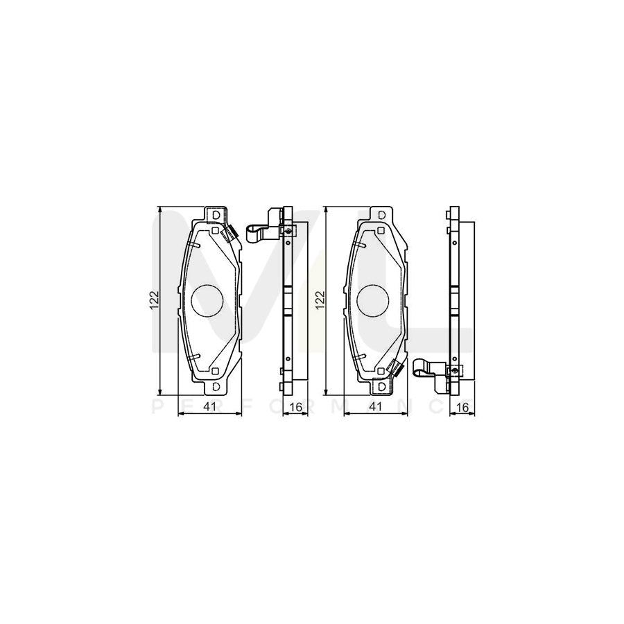 Bosch 0986495122 Brake Pad Set With Acoustic Wear Warning, With Mounting Manual BP1480 | ML Performance Car Parts