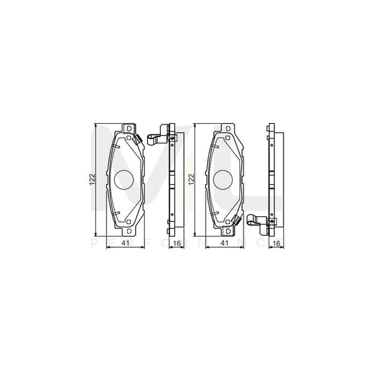 Bosch 0986495122 Brake Pad Set With Acoustic Wear Warning, With Mounting Manual BP1480 | ML Performance Car Parts