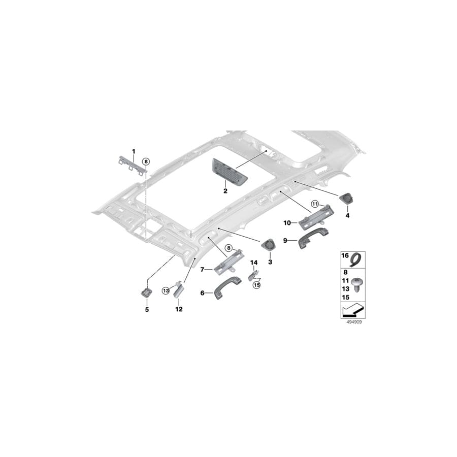 Genuine BMW 51447451373 G07 Bracket, Front Left Grab Handle (Inc. X7 40iX, X7 30dX & X7 M50dX) | ML Performance UK Car Parts