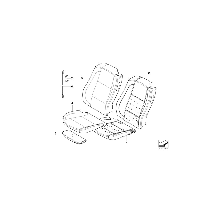 Genuine BMW 52109143085 E64 Leather Cover Sport Backrest Left SATTELBRAUN (Inc. 630i, 650i & 645Ci) | ML Performance UK