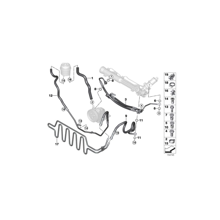 Genuine BMW 17217795456 E91 E92 Power Steering Loop (Inc. 325d, 330xd & 330d) | ML Performance UK Car Parts