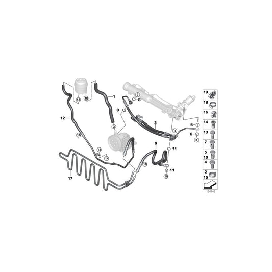 Genuine BMW 17217795456 E91 E92 Power Steering Loop (Inc. 325d, 330xd & 330d) | ML Performance UK Car Parts