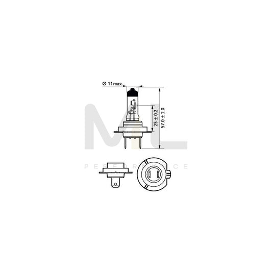 PHILIPS 12972XVGS2 Bulb, spotlight H7 12V 55W PX26d 3500K Halogen | ML Performance Car Parts
